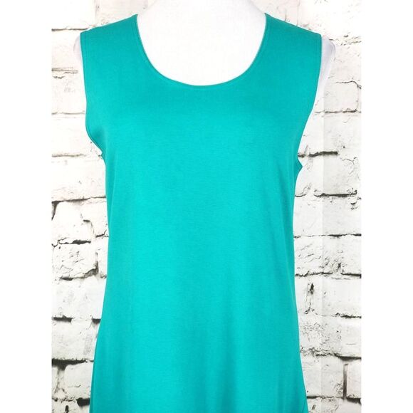J. PETERMAN Artsy Minimalist Lagenlook Jersey Knit Stretch Dress Green Small - Picture 3 of 8
